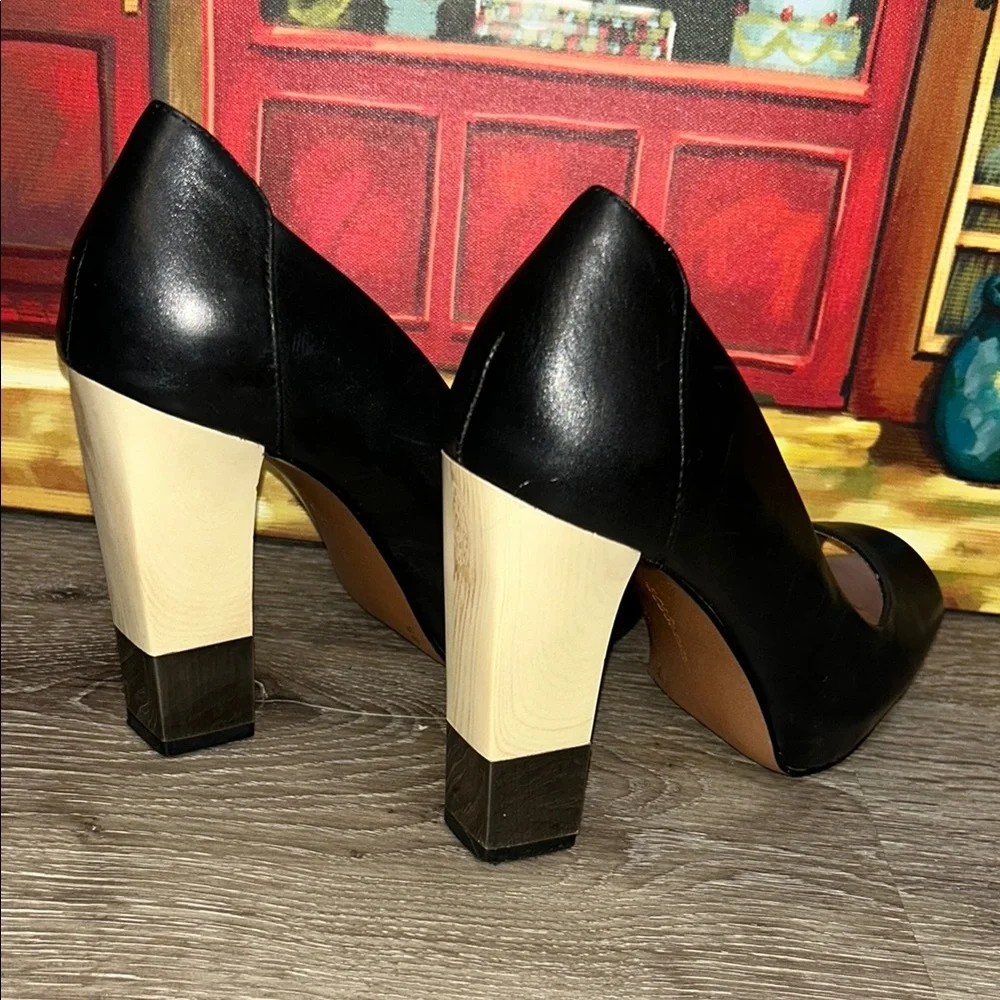 BCBGeneration Black Peep-Toe Stiletto Heels - Picture 7 of 15